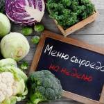 сыроедение меню на неделю